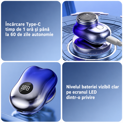 Aparat de ras compact cu încărcare USB